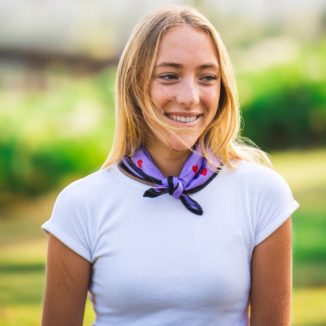 Cœurs - Violet - Bandana